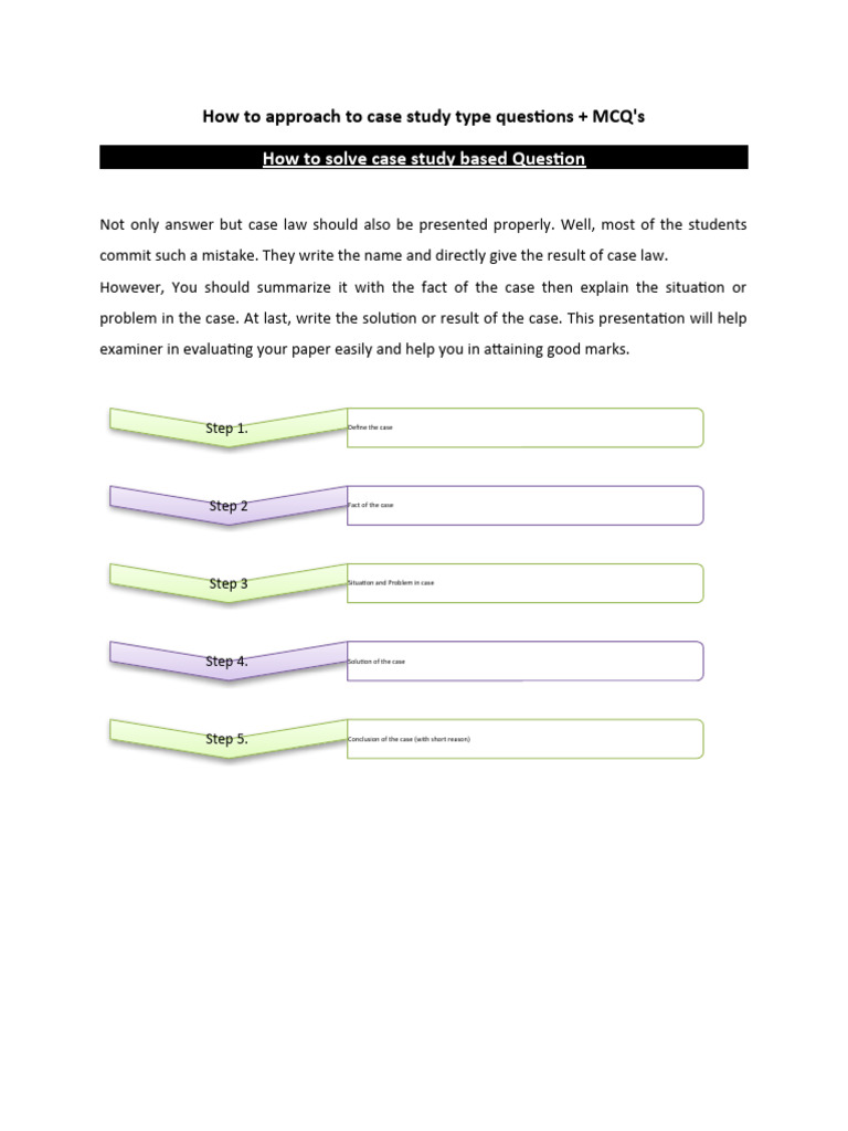 How To Approach To Case Study Type Questions and MCQs | PDF | Multiple ...