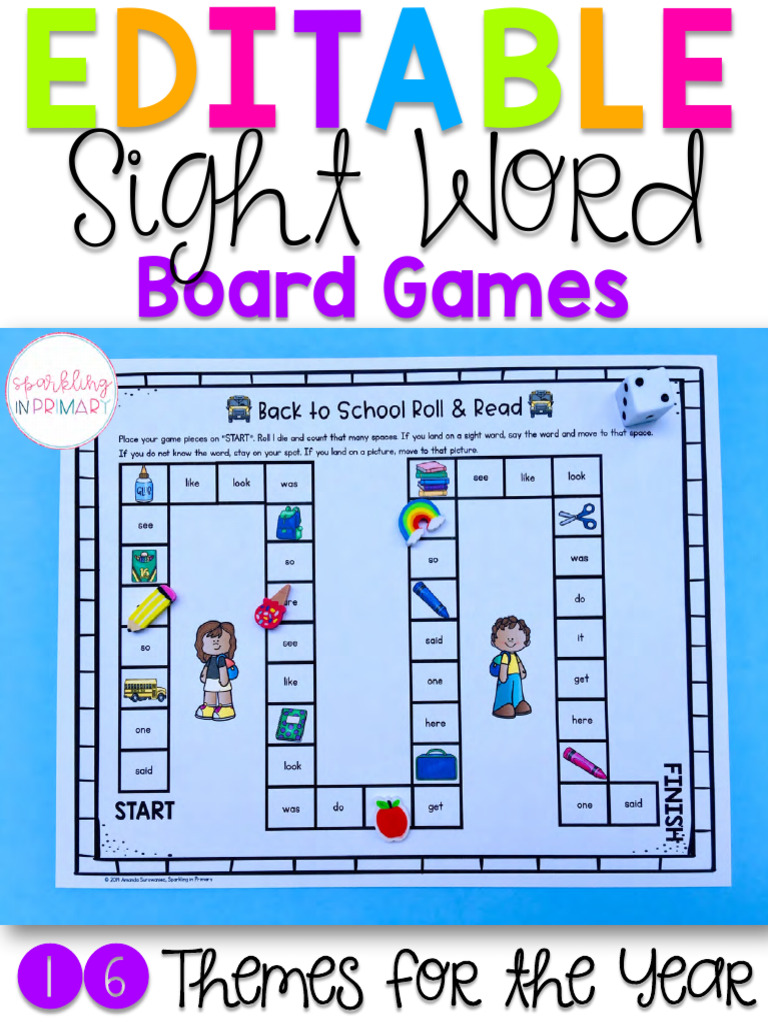 Sight Word Board Games | Download Free PDF | Writing | Written ...