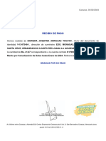 Recibo de Pago: Santa Cruz, Urbanizacion Cjunto Res Juana La Avanzadora Manzana 63 S/N