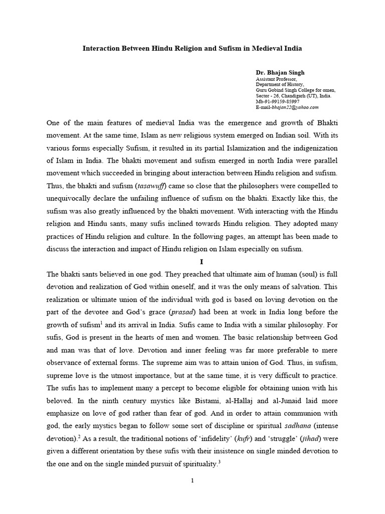 Hindu-Sufi Interactions in Medieval India | PDF | Sufism | Bhakti