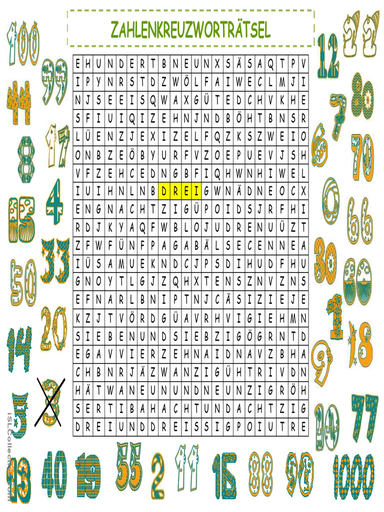 Zahlen Zum Ausdrucken Pdf