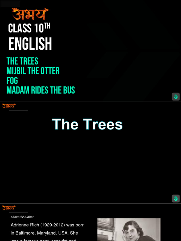 The Trees, Mijbil, Madam, Fog | Download Free PDF | Poetry