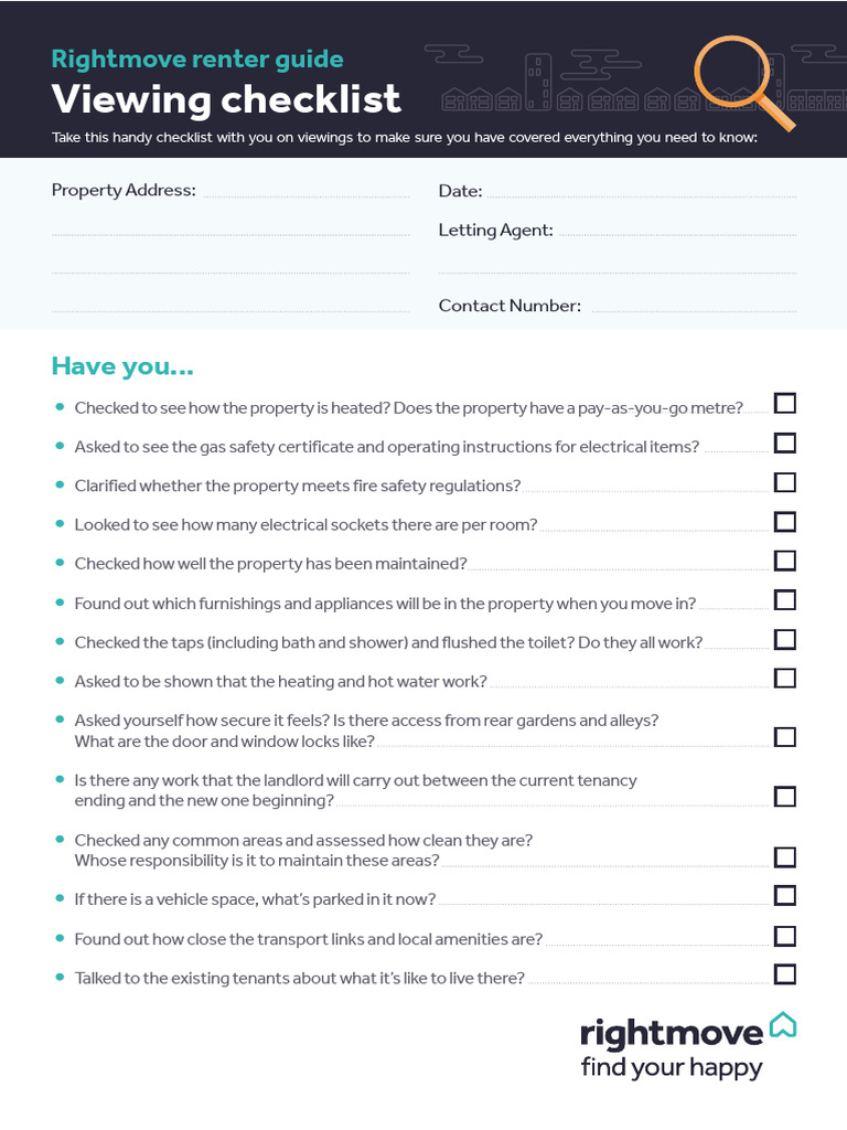Renter Guide Viewing Checklist PDF