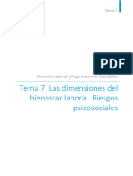 Tema 7 Dimensiones Del Bienestra Laboral Riesgo Psicosociales