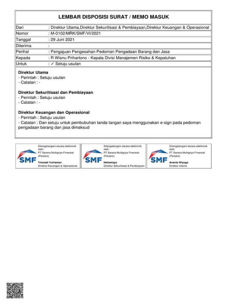 Pedoman Pengadaan Barang dan Jasa SMF | PDF | Bisnis