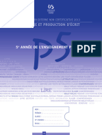 Evaluation Non Certificative - 2013 - 5e Primaire - Lecture Et Production D Écrit - Carnet de L Él (Ressource 10191)
