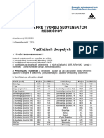 Pravidla Pre Tvrobu Rebríčkov 2023-24