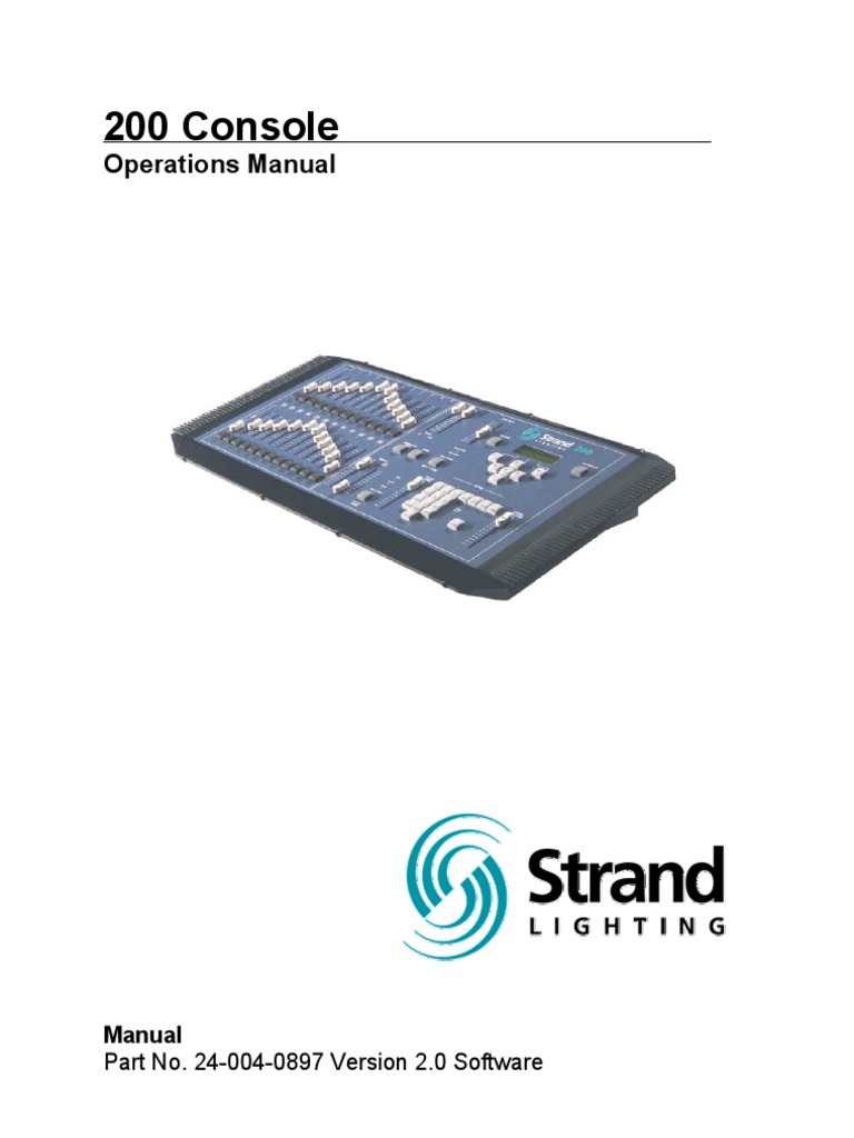 Strand 200 Console Operations Manual | PDF | Electrical Connector ...