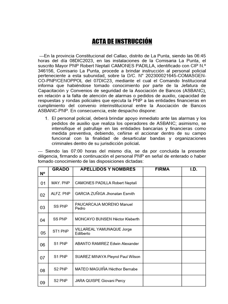 Acta de Instruccion DC 202300021645 | PDF