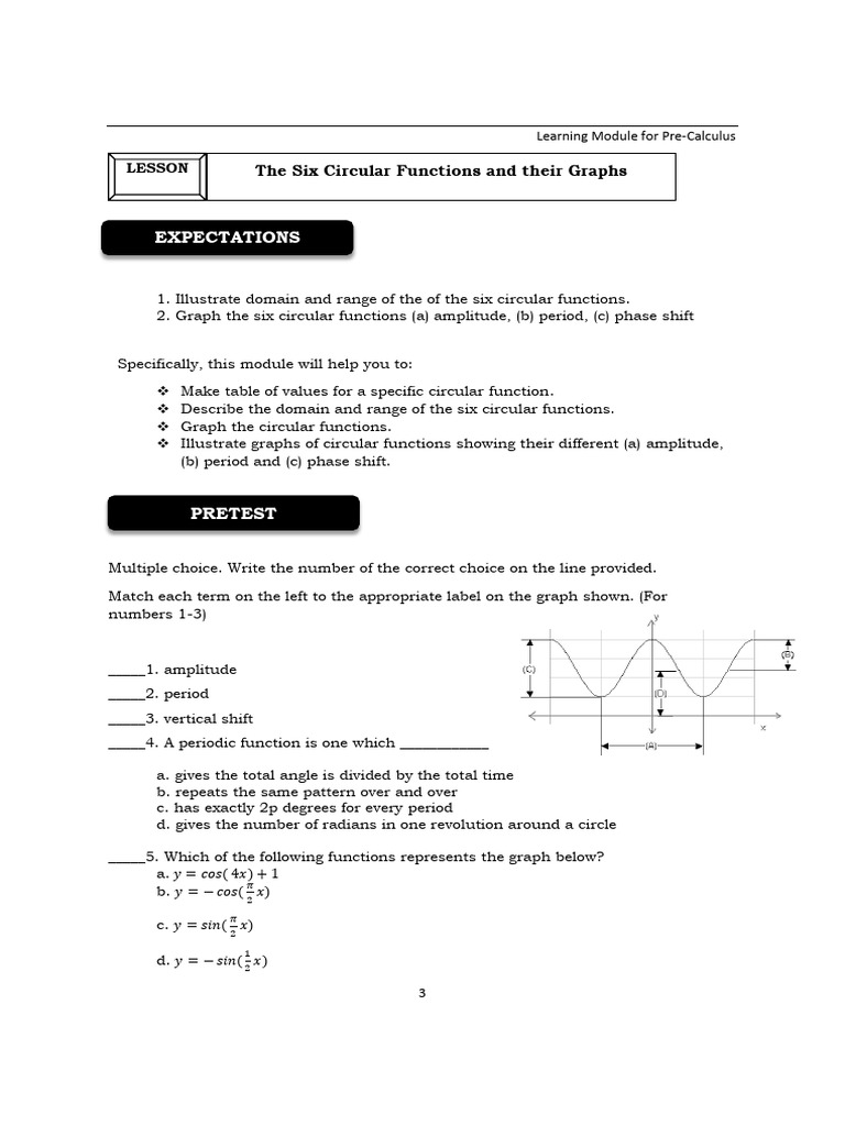 Stem Precal 11 q2 w4 Mod4 | PDF | Trigonometric Functions | Function ...
