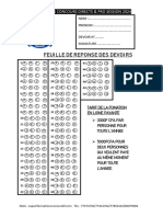 Feuille de Reponse Des Devoirs de Efcd