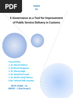 E-Governance As A Tool For Improvement of Public Service Delivery in Customs