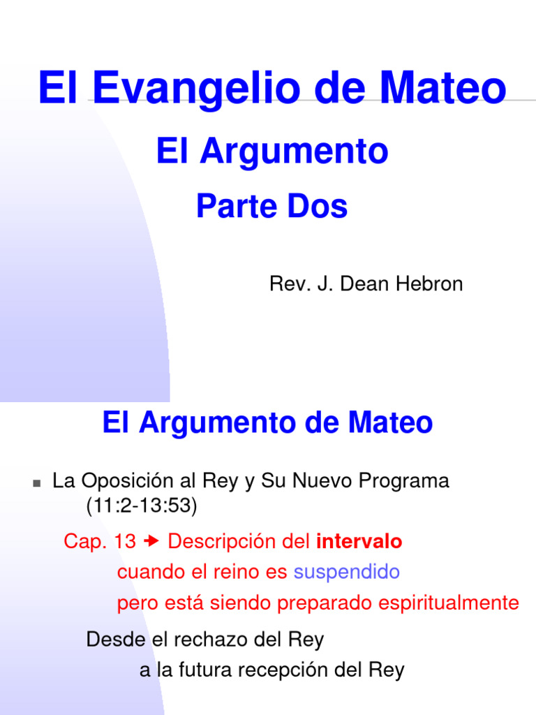 Mateo: El Reino y Su Preparación | PDF | Evangelio de Mateo | Jesús
