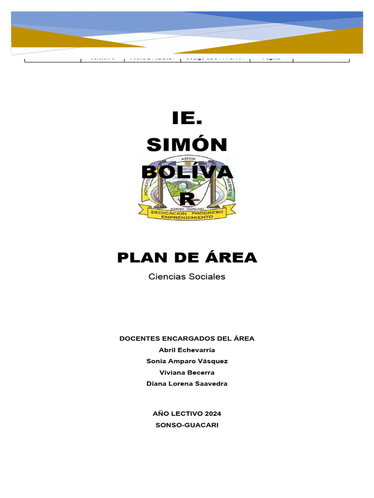 Plan de Area Sociales 2024 Modificado PDF Aprendizaje Sociedad