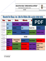 Horario de Clases Tercero Vespertina 2023-2024