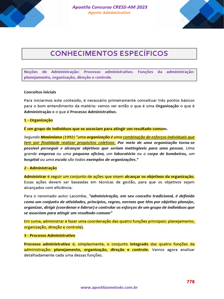 Conhecimentos Específicos | PDF | Liderança | Planejamento