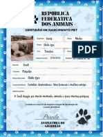 Certidão de Nascimento A4 Pet