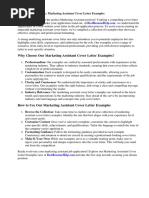 Marketing Assistant Cover Letter Examples