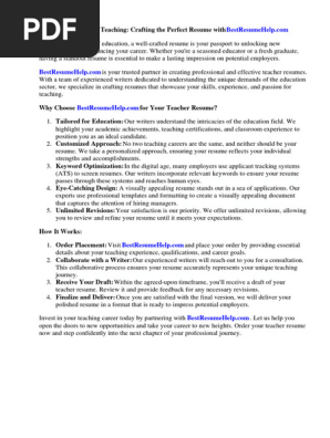 Teacher Resume Examples