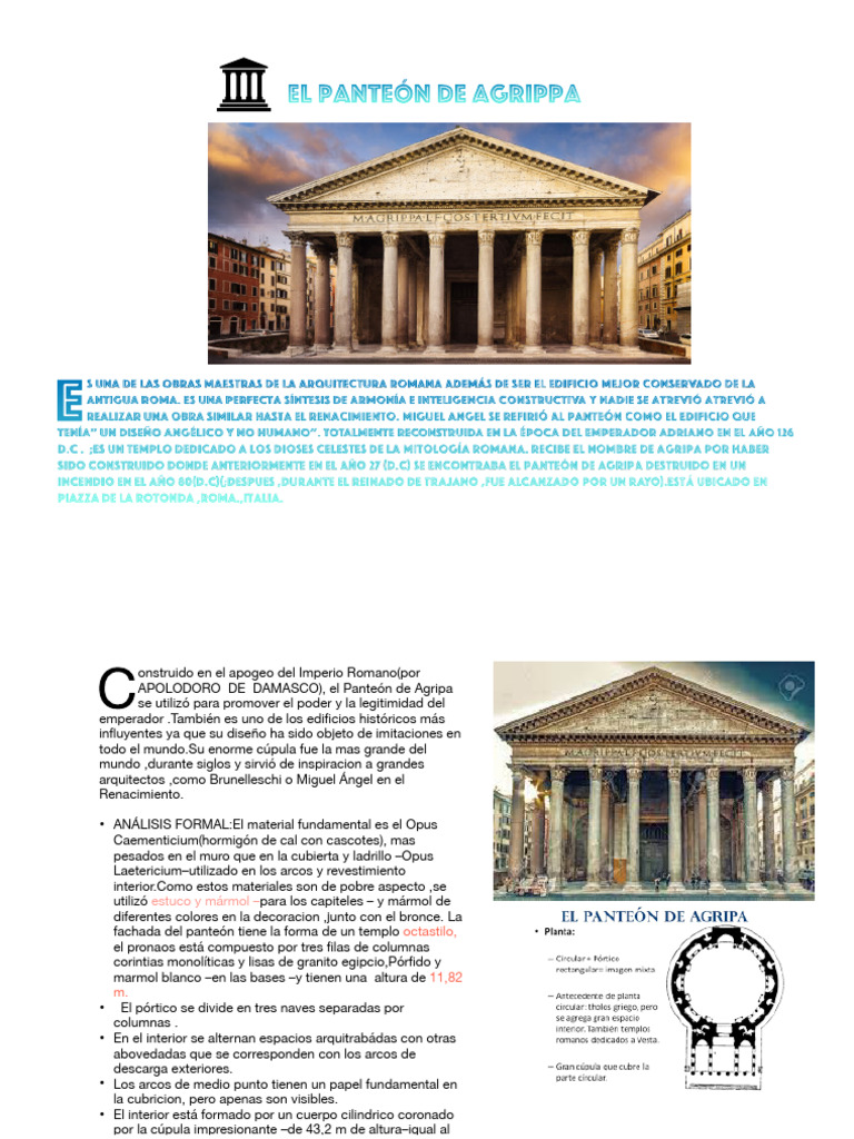 Panteón de Agripa | PDF | Diseño arquitectonico | Arquitectura