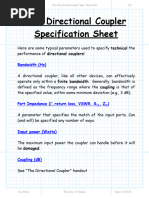 The Directional Coupler Spec Sheet