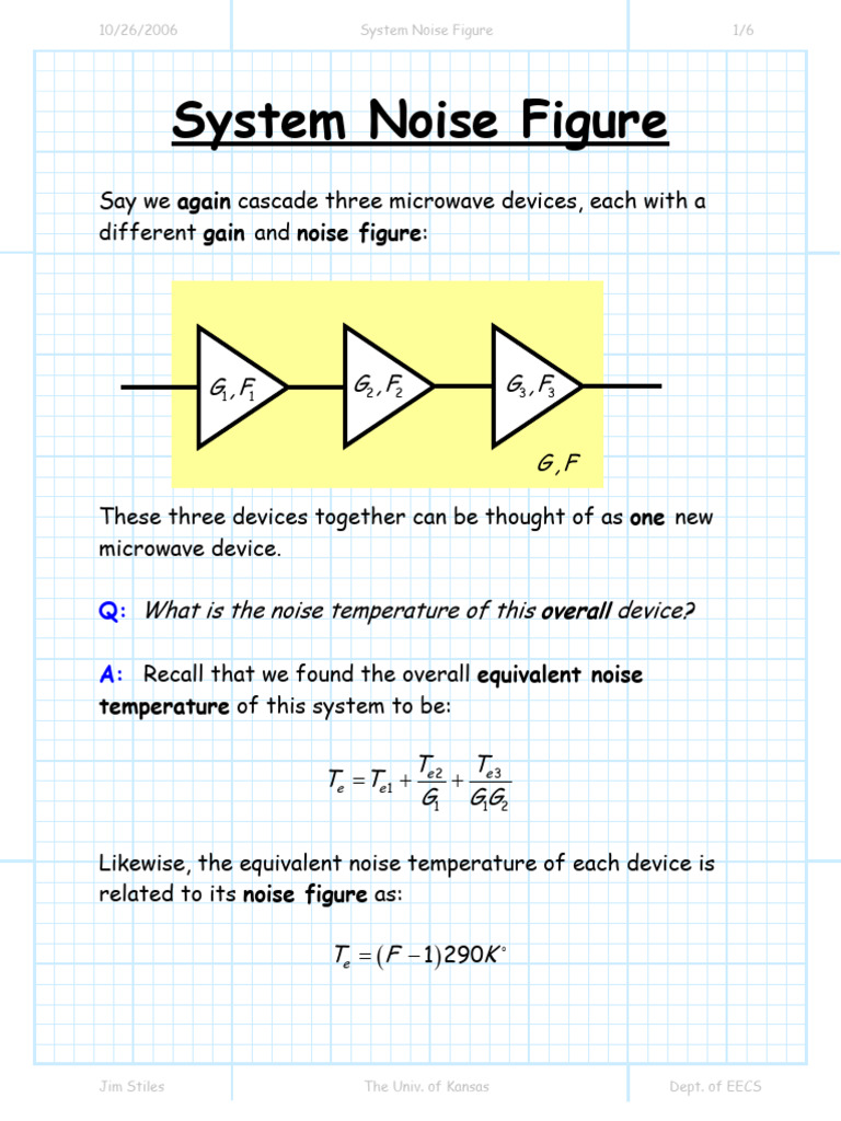 System Noise Figure in Microwave Devices | PDF | Electronic Circuits ...
