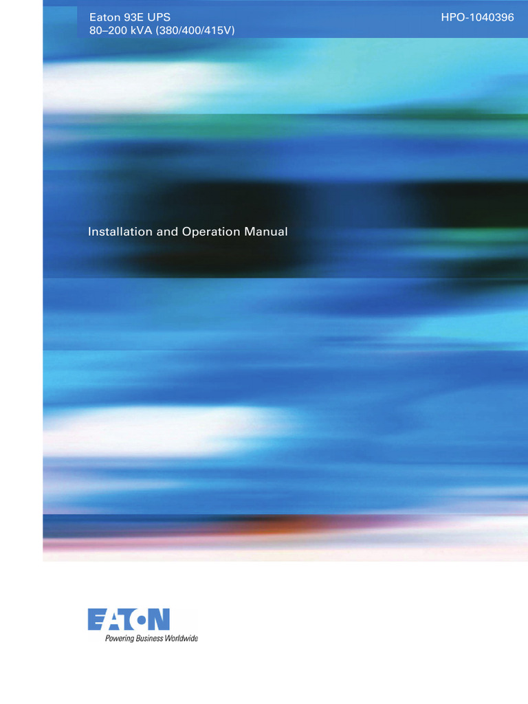 Eaton 93e Ups 80 200 Kva Installation and Operation Manual en | PDF ...