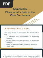 Role of Community Pharmacist