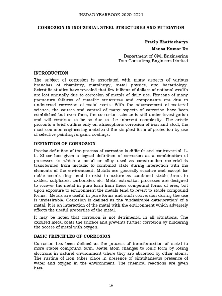 Corrosion In Industrial Steel Structures Pdf Corrosion Anode