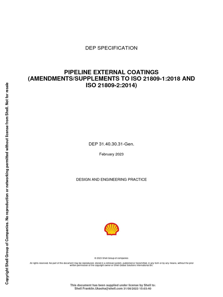 Ennino 31403031 - Spec - 2023-02 - A00 Pipeline External Coatings | PDF ...
