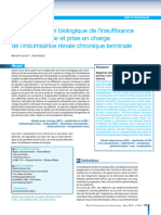 Diagnostic, Suivi Biologique de L'insuffisance Rénale Chronique Et Prise en Charge de L'insuffisance Rénale Chronique Terminale