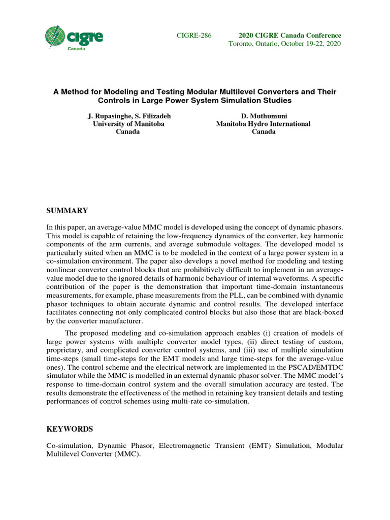 A Method For Modeling and Testing Modular Multilevel Converters and ...