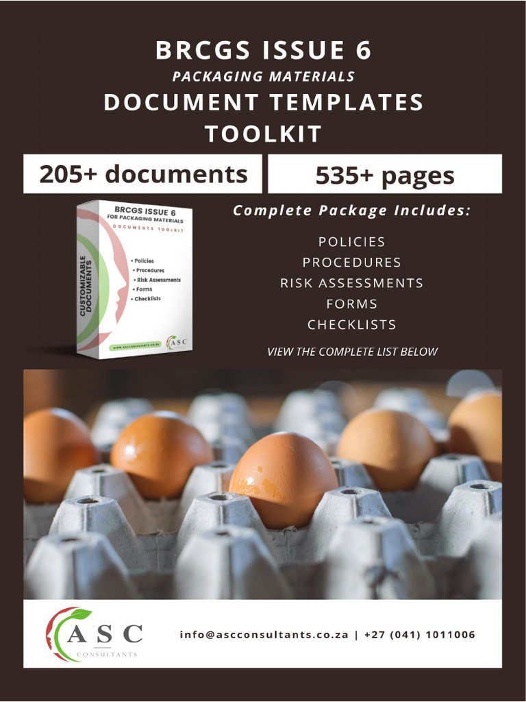BRCGS Issue 6 Food Safety Documents | PDF | Internal Audit | Hazard ...