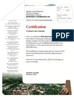 Livestock Certificate