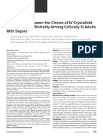 Association Between The Choice of IV Crystalloid and In-Hospital Mortality Among Critically Ill Adults With Sepsis