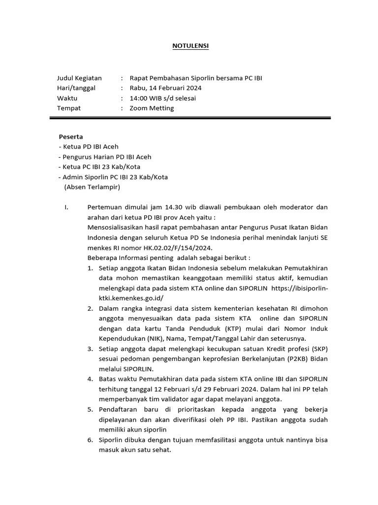 Visi Misi Ketua IBI Ranting 2024 | PDF