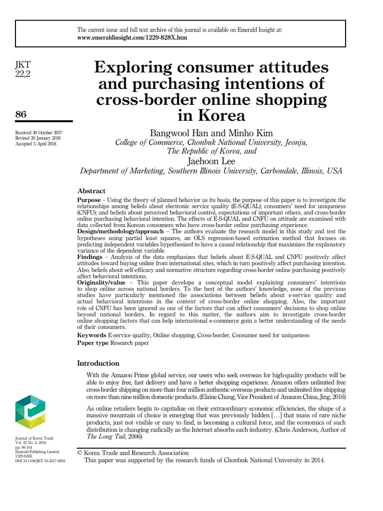 Exploring Consumer Attitudes and Purchasing Intentions of Cross-Border ...