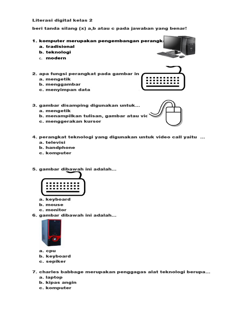 Soal Literasi Digital Kelas 2 Sd Pdf