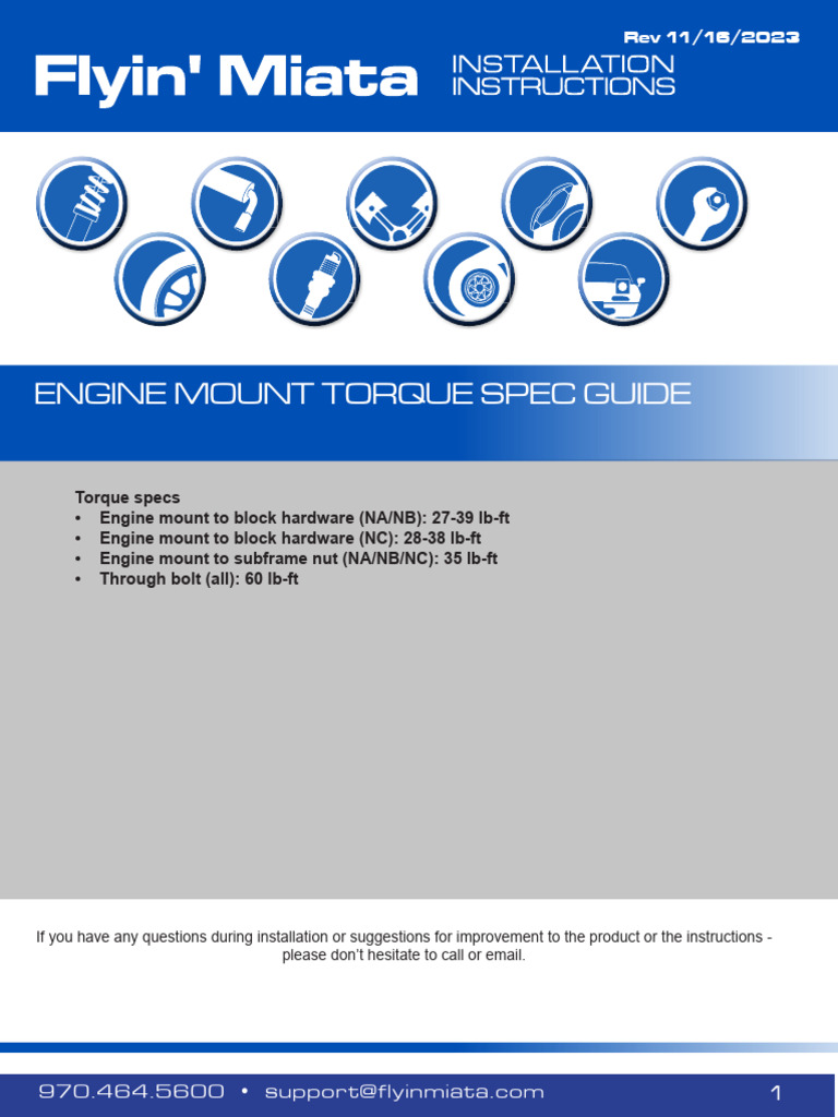 Engine Mount Torque Specs PDF