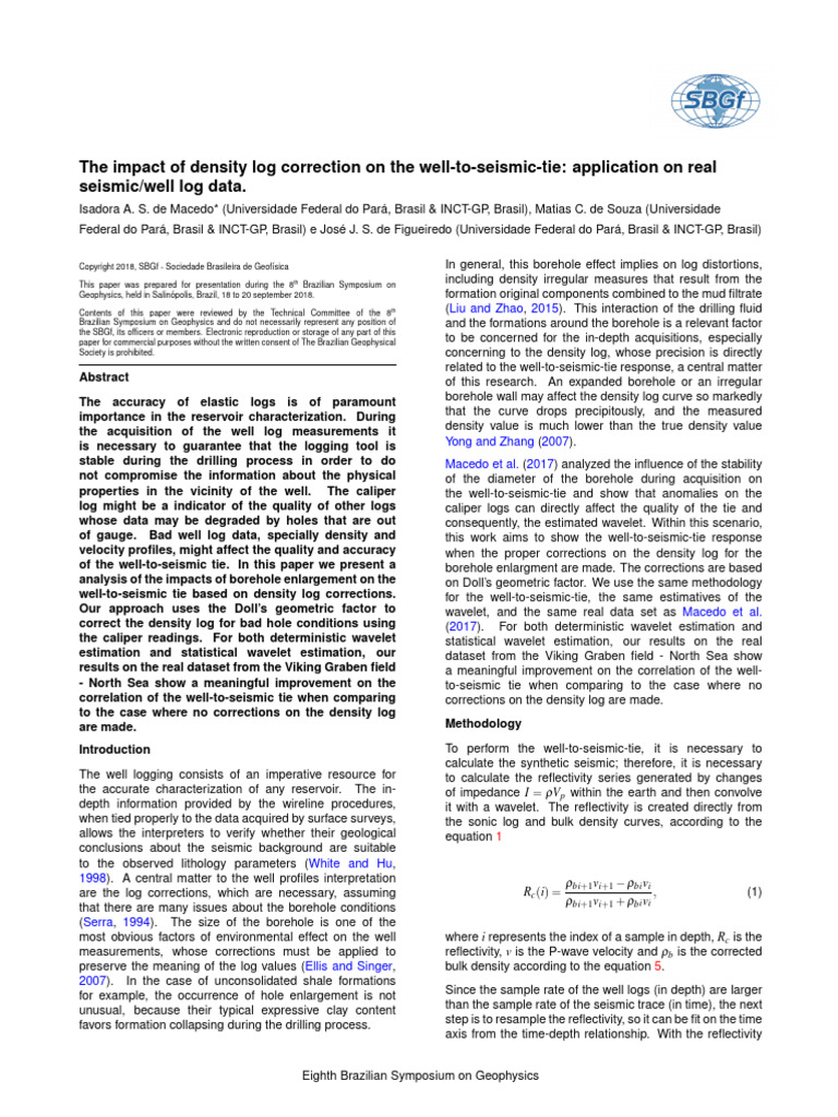 The Impact of Density Log Correction On The Well-To-Seismic-Tie ...