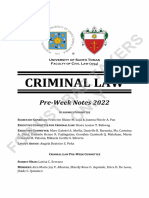 Criminal Law - Ust Pre-Week Notes 2022