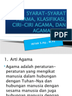 Pertemuan Ke 4 Syarat-Syarat Agama, Klasifikasi, Ciri-Ciri Agama