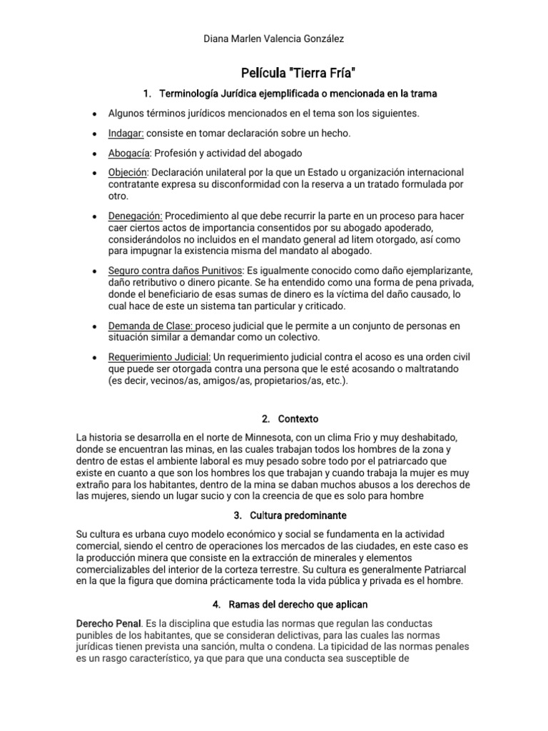 Película Tierra Fría PDF Derecho penal Justicia