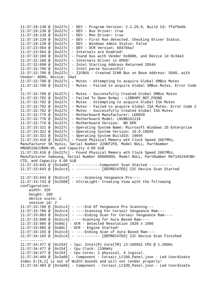 Log 2023-04-25 11 - 37 - 19 - 134 | PDF | Device Driver | X86 Architecture