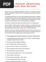 Download The 101 Greatest Advertising Headlines Ever Written by Maurice Kelleher SN70750988 doc pdf