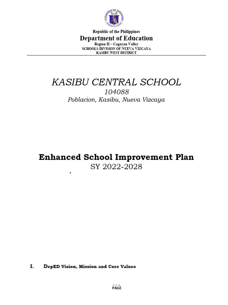 Enhanced School Improvement Plan 2022-2028 | PDF | Schools | Learning