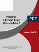 Monthly Editorial Quiz Consolidation (August 2022)
