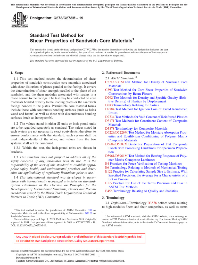 Astm C273-C273M - 19 | PDF | Strength Of Materials | Stress (Mechanics)