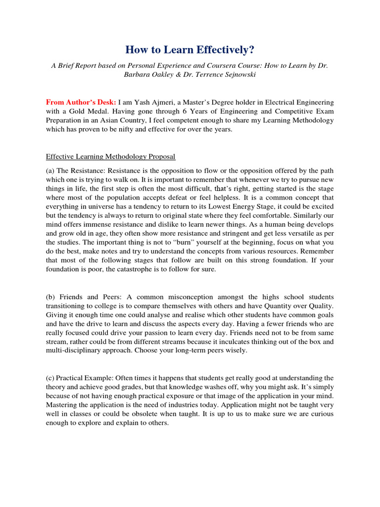Effective Learning Strategies Explained | PDF | Knowledge | Mind