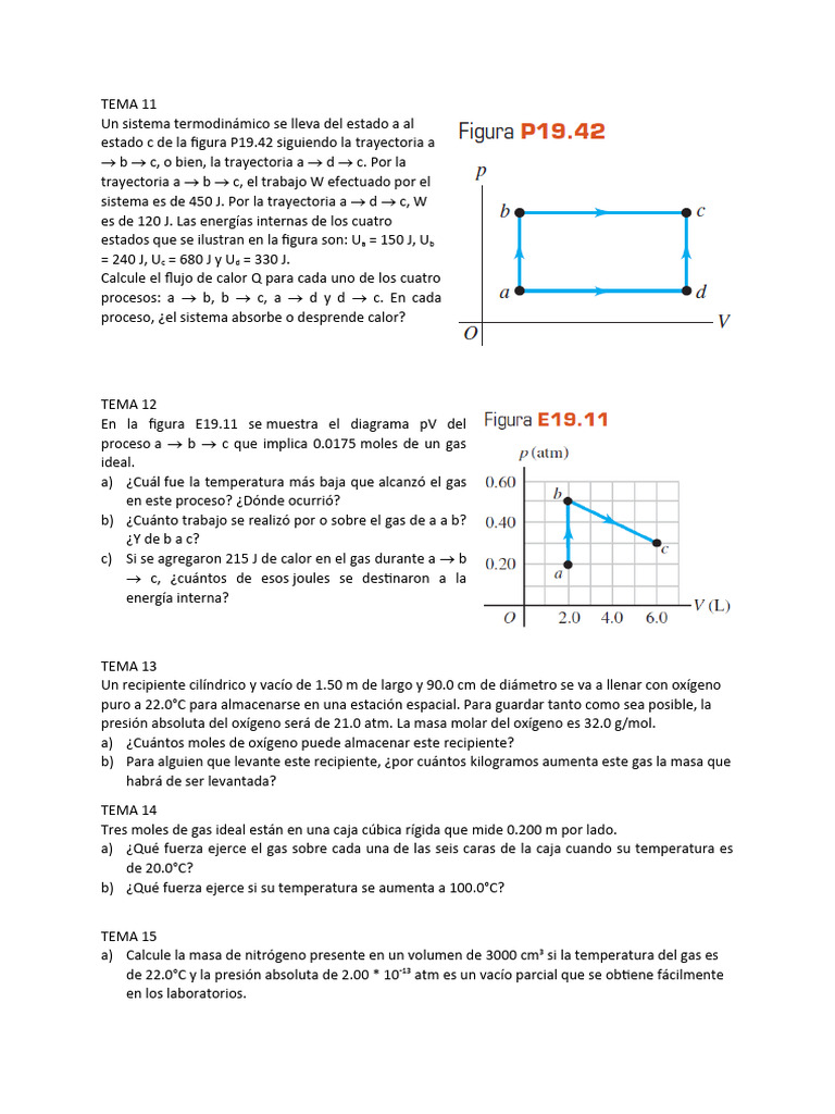 Termodinámica y Procesos de Gas Ideal | PDF | Gases | Calor